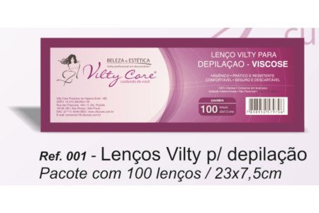 Beleza e Saúde: Vilty Care: Lenços Vilty para Depilação - Pacote com 100 lenços